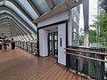 Elevators are only provided to access the skybridge only, as the entrance to the station uses a sloping ramp