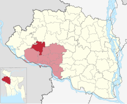 Location of Tanore Upazila