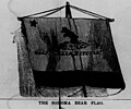 Etching of a Bear flag flown in Sonoma in 1846