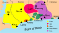 Areas where Gbe languages are spoken