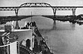 American warship in the canal nearing the bridge, 1948.