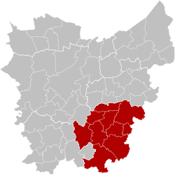 Location of the arrondissement in East-Flanders