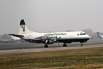 L.188 Electra with Atlantic Airlines titles