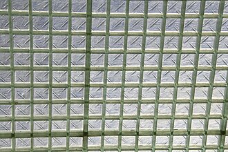 Translucent fiberglass pavement light panel, close-up