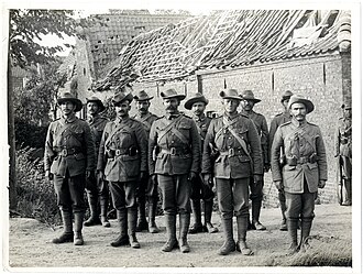 Indian officers of 39th Garhwal Rifles on Estaire La Bassée Road, France