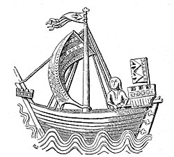 Clinker-built medieval cog from Stralsund.