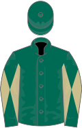 Dark green, beige diabolo on sleeves