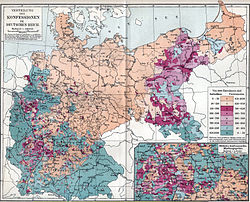 Distribution of Protestants and Catholics in Imperial Germany