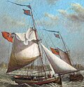 Gaff rigged cutter.