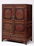 Lacquer cabinet with dragon and cloud motifs, from Wanli era, Ming dynasty