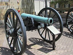 A 6-pounder smoothbore gun of the type issued to the battery