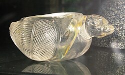 Room 33 – A hamsa sacred goose vessel made of crystal from Stupa 32, Taxila, Pakistan, 1st century AD
