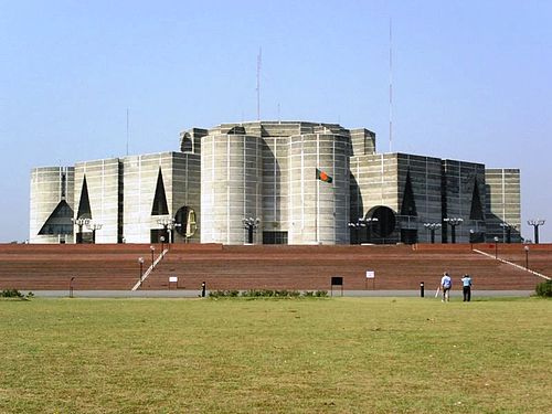 The National Parliament Building in Dhaka, Bangladesh (1962–74)