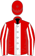 Red, white stripe, striped sleeves
