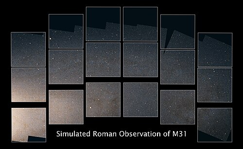 A simulated image of part of the Andromeda Galaxy