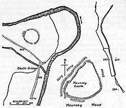 Mounsey Castle and an associated outwork 100 m to the north