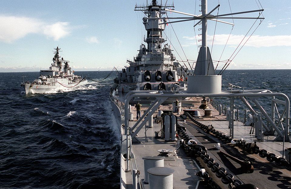 File:Schleswig-Holstein (D-182) with USS Iowa (BB-61).jpg