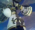 Starliner and Dragon crew vehicles docked to forward and zenith ports of Harmony