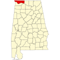 State map highlighting Lauderdale County