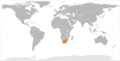 Location map for Bangladesh and South Africa.