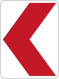 White and red chevron (left)