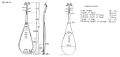 Measurement diagram of a pipa in the collection of the Metropolitan Museum of Art