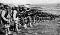 Soldiers of IJA 18th division ready to advance during the siege of Tsingtao, 1914.