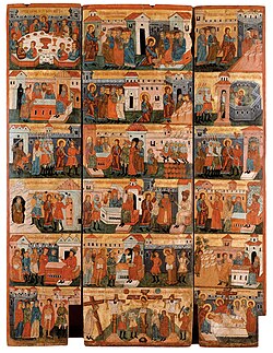 The icon "The Passion of Christ" from the late 16th century from the village of Bili Oslavy (Galicia, Ukraine). Passion cycles, or passions, together with the "Last Judgments", were among the obligatory subjects depicted in almost every church in the Carpathian region and Galicia.