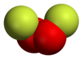 Spacefill model of dioxygen difluoride