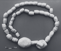 Necklace made from spondylus shell and white marble, Poland