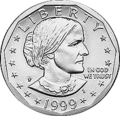 Obverse of a 1999 Susan B. Anthony dollar