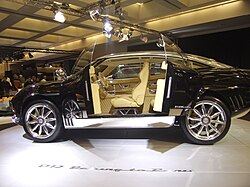 Side view with the doors open, showing the interior