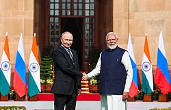 Putin with Indian Prime Minister Modi in New Delhi