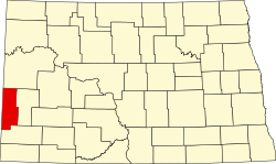 State map highlighting Golden Valley County