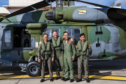 RBAirF Sikorsky S-70i and its aircrew at Rimba, 2019