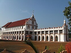 Edathua St. George Syro-Malabar Catholic Forane Church with a mixture of Portuguese and Kerala architecture