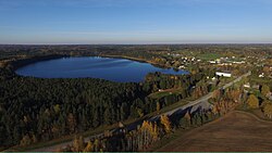 Aerial view of Misso and Lake Pulli
