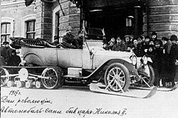 A 1916 Packard Twin-Six Model 1-35 Touring Sedan equipped with Kegresse track belonging to the Emperor of Russia (1917)