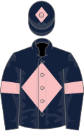 Dark blue, pink diamond, armlets and diamond on cap