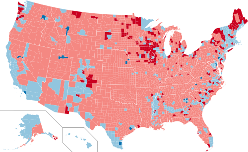 Results by county flips from 2012 to the 2016 presidential election