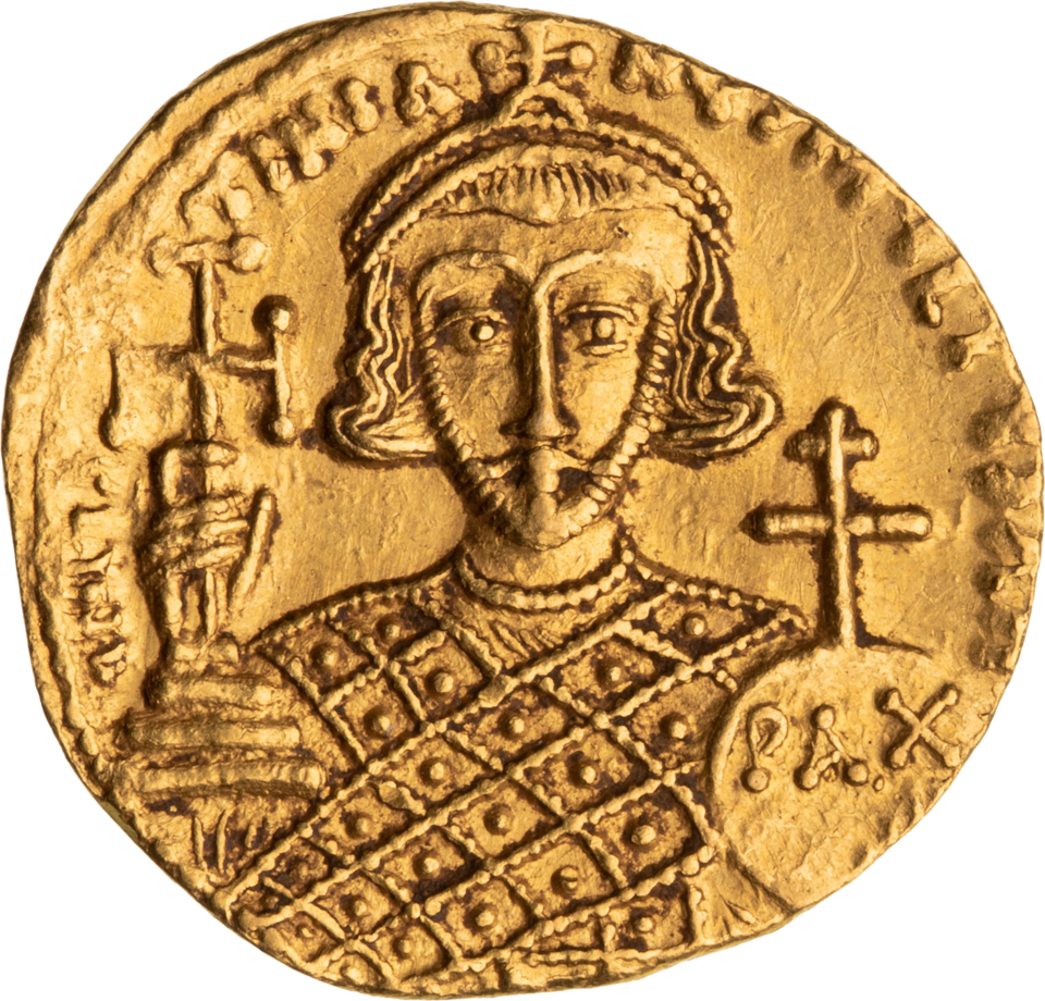 File:Gold Solidus of Justinian II.png