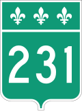 Route 231 marker