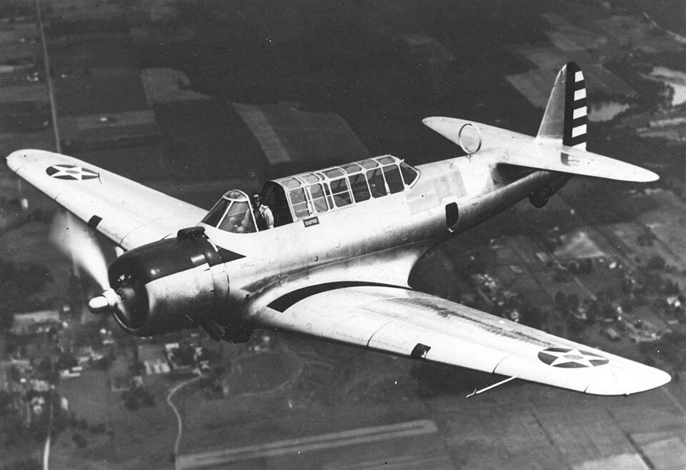 File:Vultee YA-19 in flight.jpg