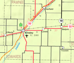 KDOT map of Edwards County (legend)