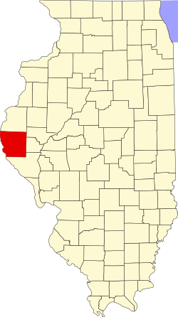 Adams County's location in Illinois