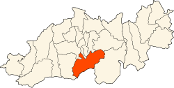 Map of Blida province highlighting the Chréa commune