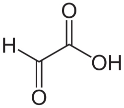 2D representation of the chemical structure of Glyoxylic acid.
