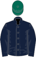 Dark blue, dark green cap