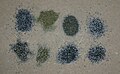 Different samples of propellant powder