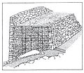 Stone fortification wall, reconstruction.